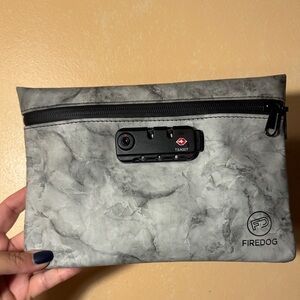 Firedog Marble Gray Pouch with Zipper EUC